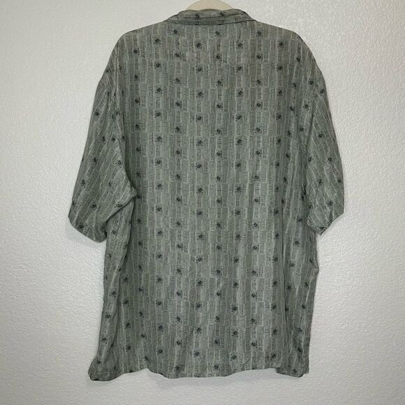 Firethorn 100% Silk Chinese Dragon Printed Button Down Men’s Shirt - Picture 7 of 13